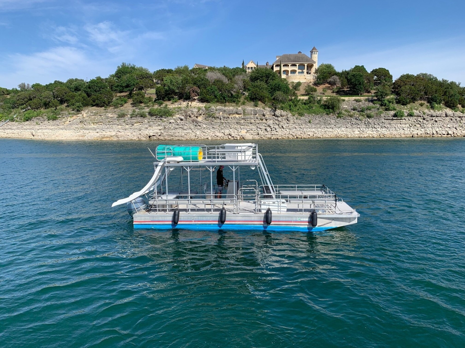 a small boat in a body of water