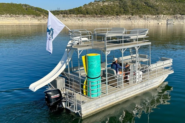 a small boat in a body of water