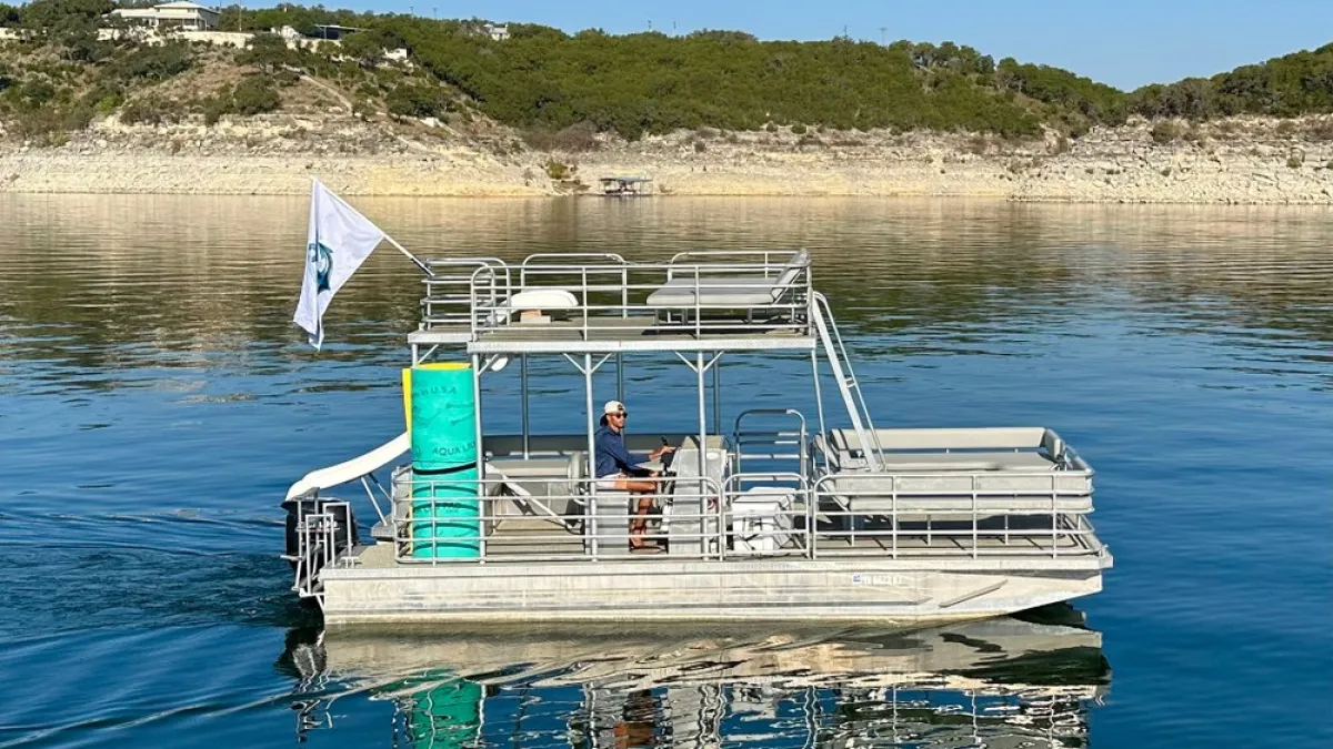 a small boat in a body of water