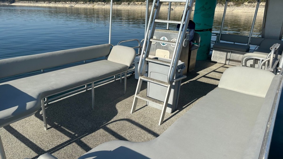 a boat that is sitting on a chair