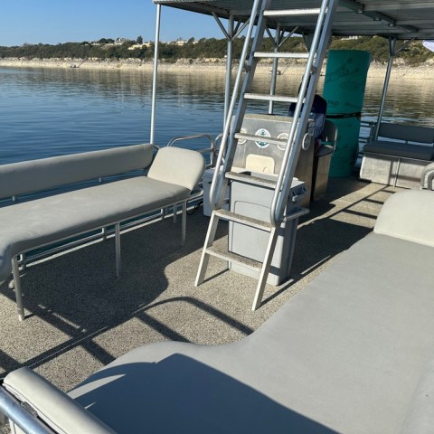 a boat that is sitting on a chair