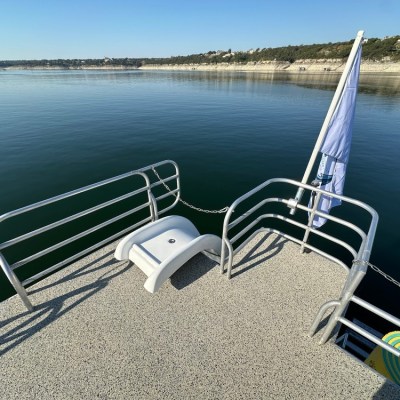 a bench in front of a body of water