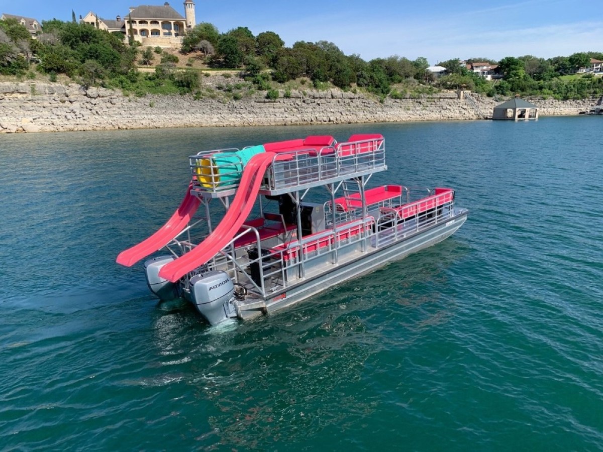 a small boat in a large body of water