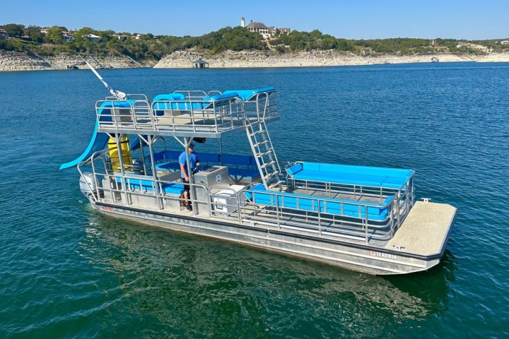 a small boat in a body of water