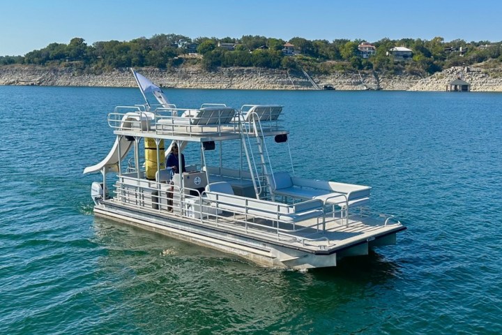 a small boat in a body of water
