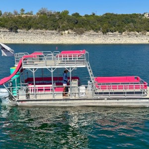 a small boat in a large body of water