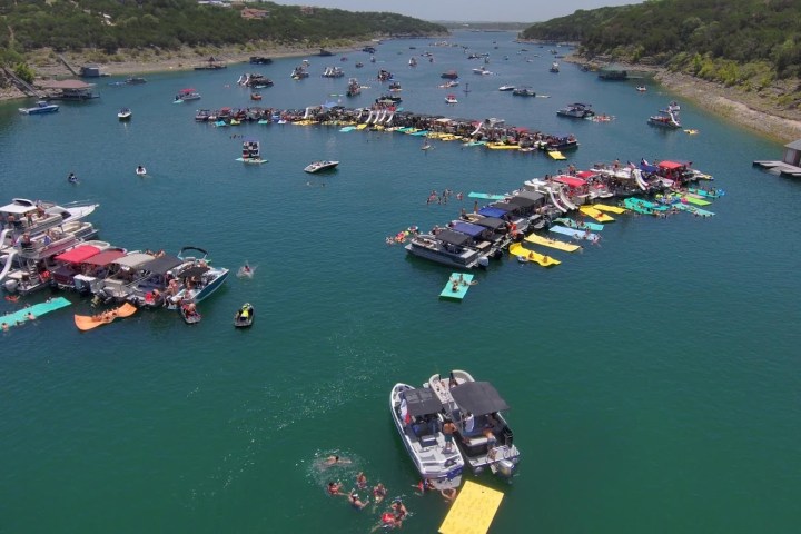 a small boat in a body of water