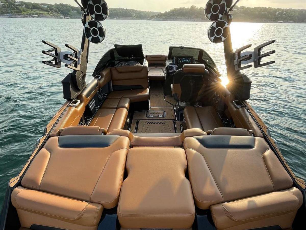 a boat parked next to a body of water