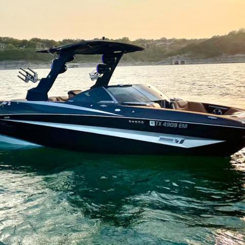 a small boat in a body of water